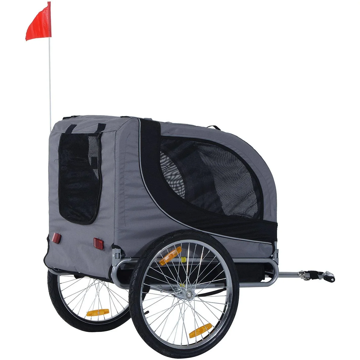 Hundeanhänger Fahrradanhänger Grau - 0