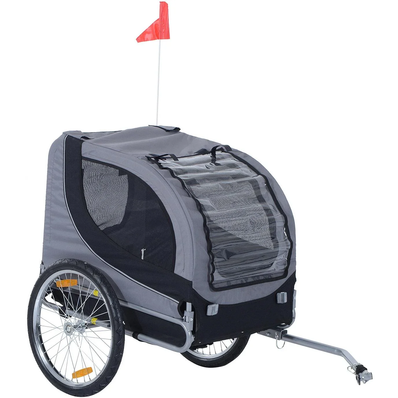 Hundeanhänger Fahrradanhänger Grau - 1