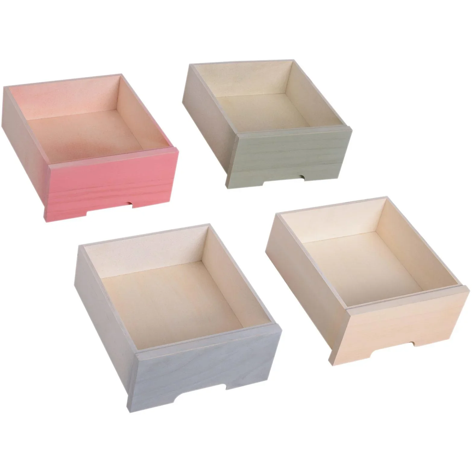 Nachttisch Nachtkommode Flurkommode mit 8 Schubladen Paulownienholz bunt 55 x 30 x 65,5 cm - 1