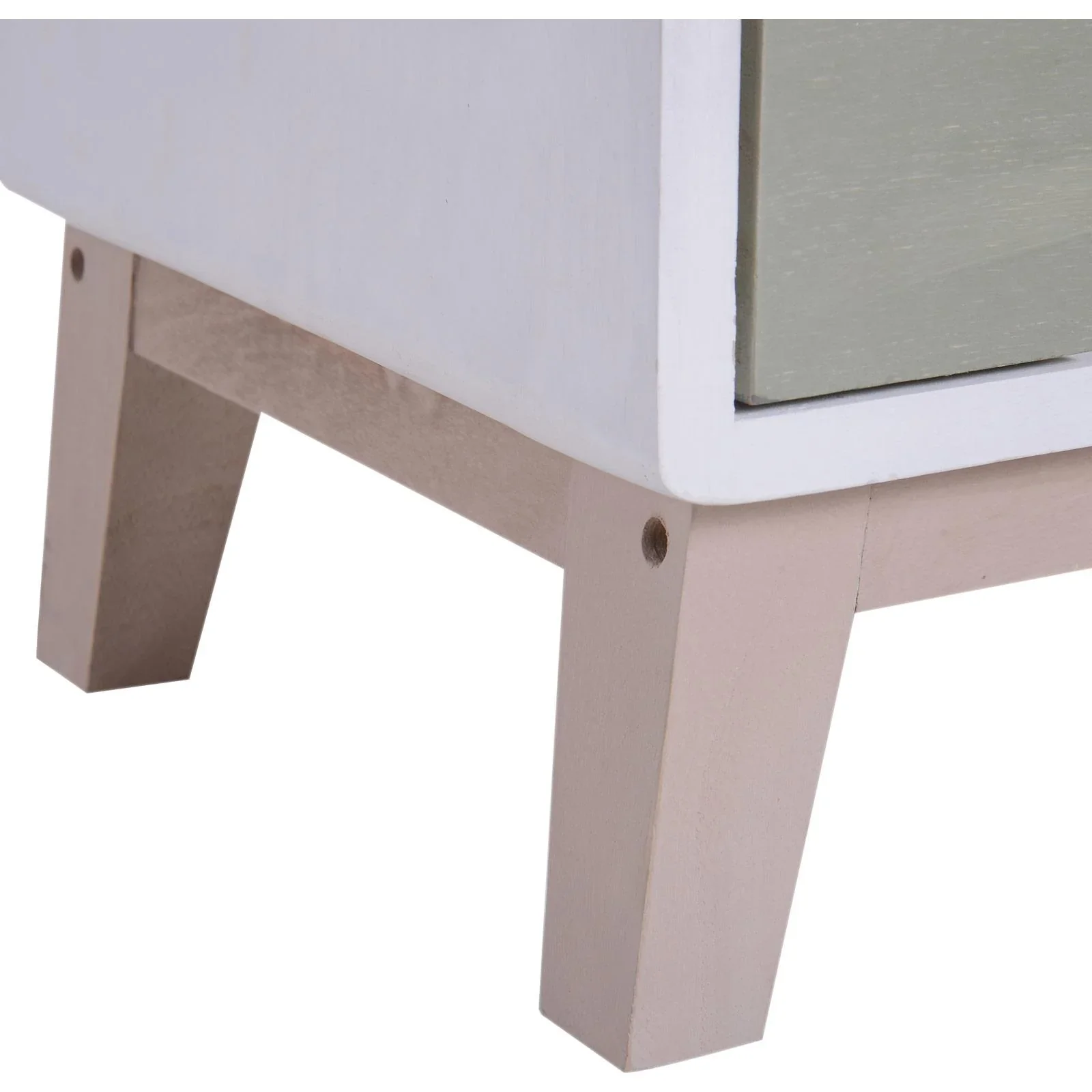 Nachttisch Nachtkommode Flurkommode mit 8 Schubladen Paulownienholz bunt 55 x 30 x 65,5 cm - 2