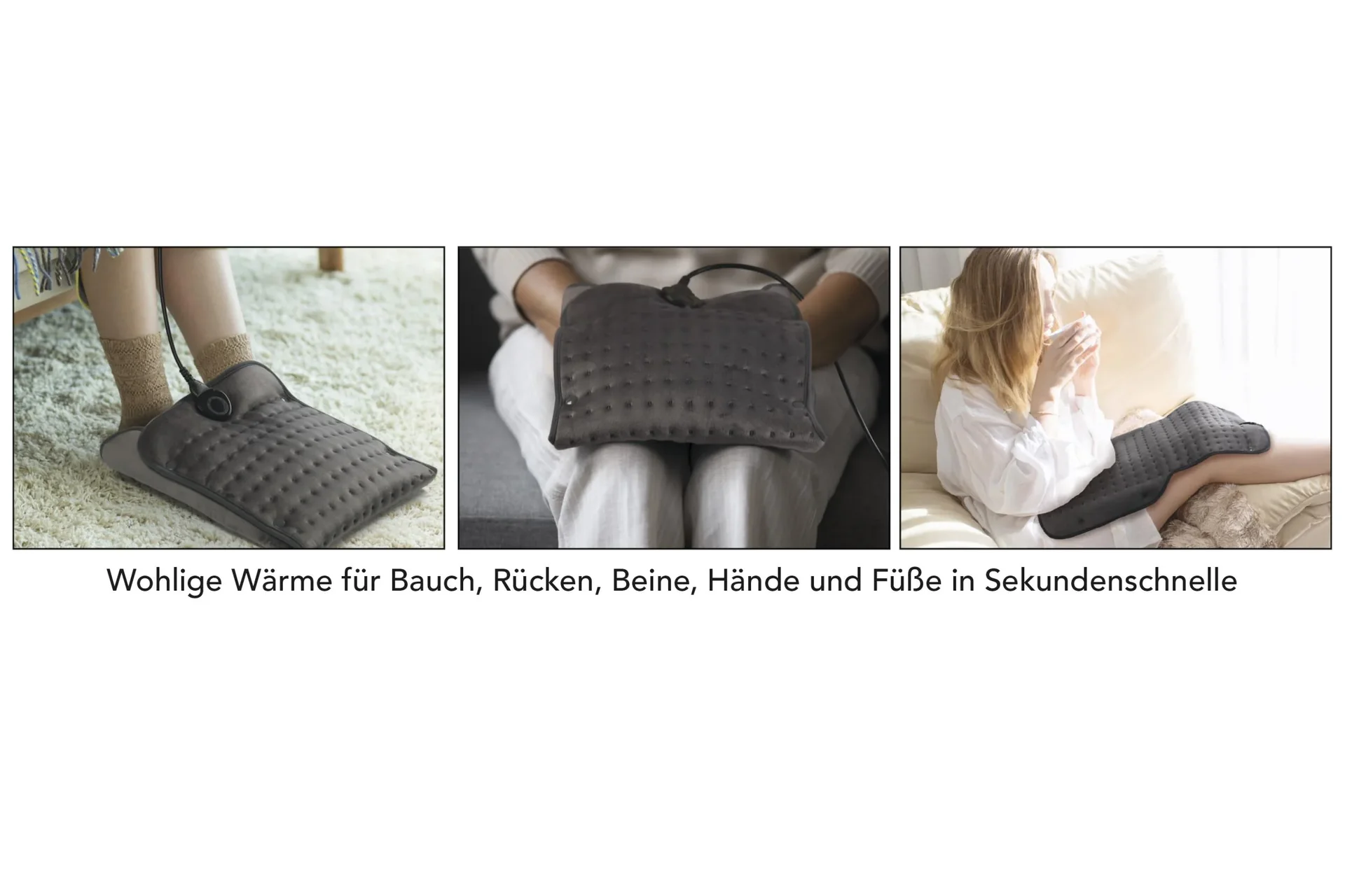 Heizdecke Hand & Fußwärmer 2in1 100W grau - 10