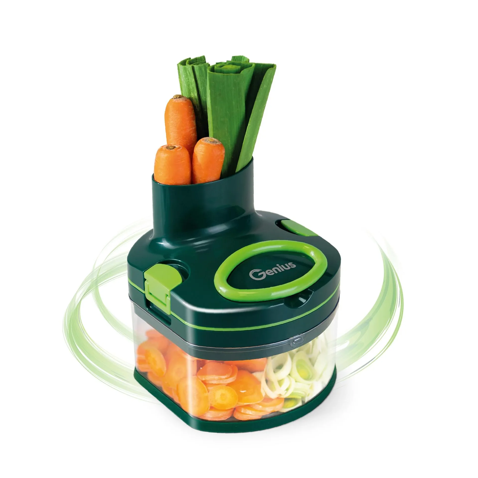 Manueller Food Processor "Pegasus", Gemüsezerkleinerer, Set, Grün, 10-teilig - 2