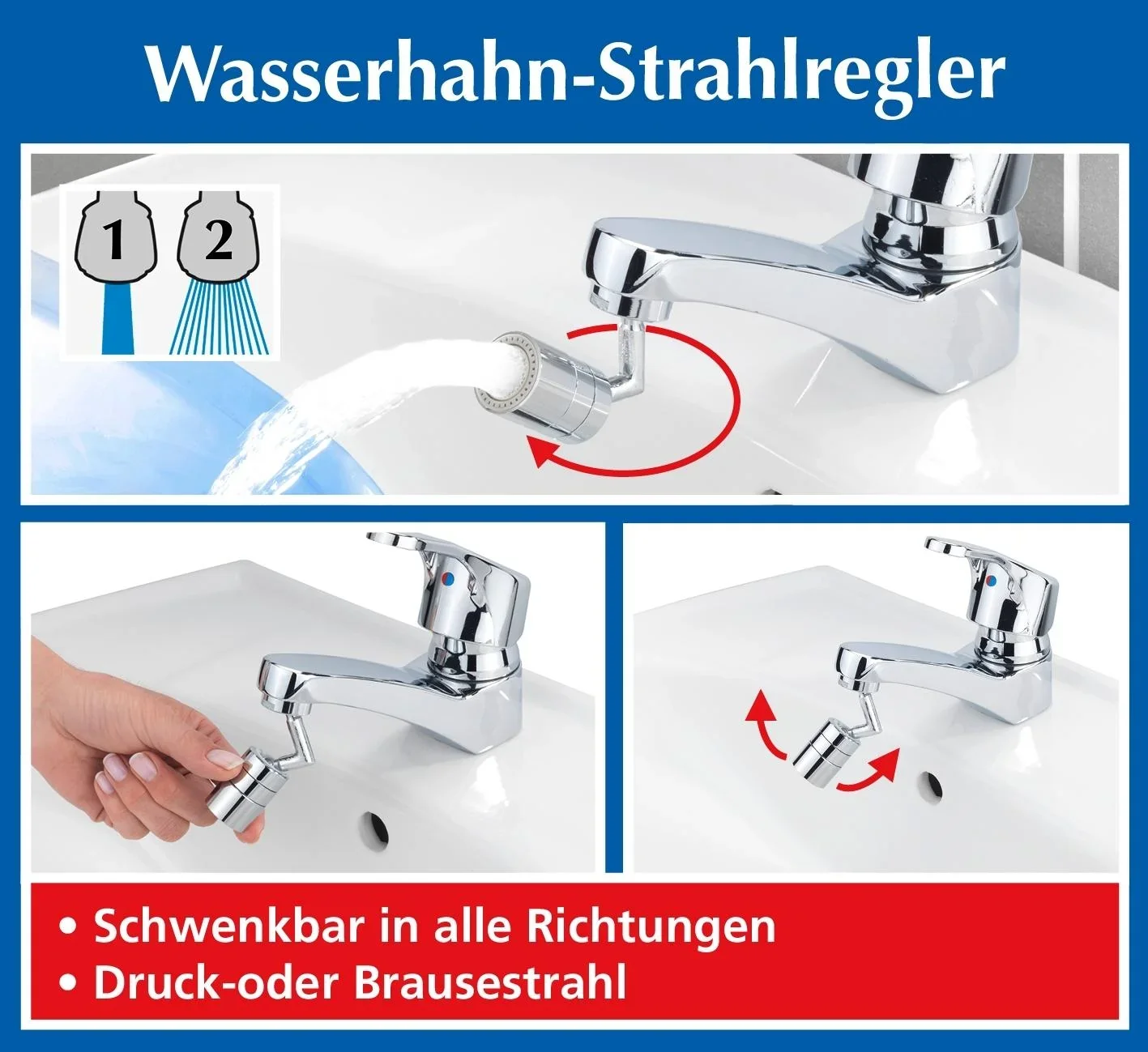 Wasserhahn Strahlregler, verstellbar - 0
