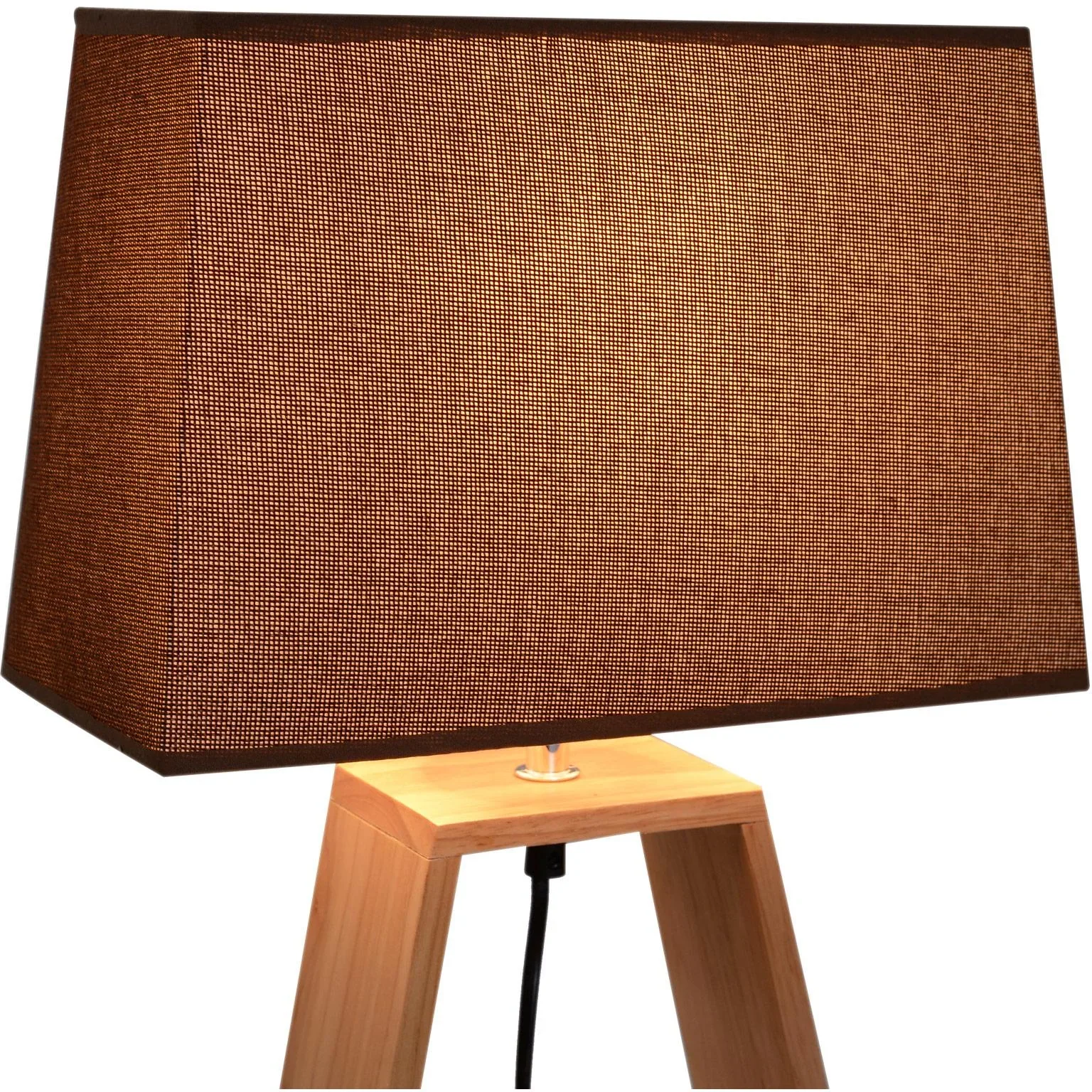 Tischlampe Nachttischlampe Leselampe Stoffschirm Minimalistisch Eichenholz E27 40 W Skandinavisch - 5