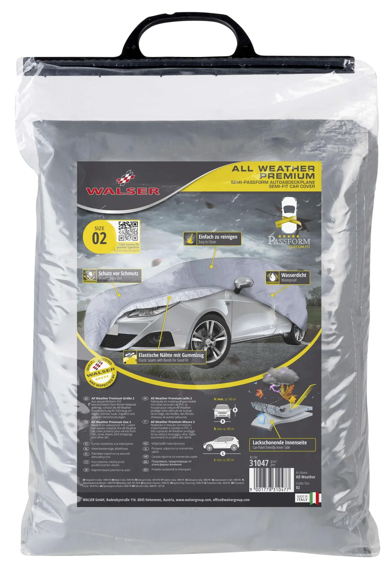 Autoabdeckplane all weather - Größe 2 - 385x168x160cm - PVC beschichtet - 4