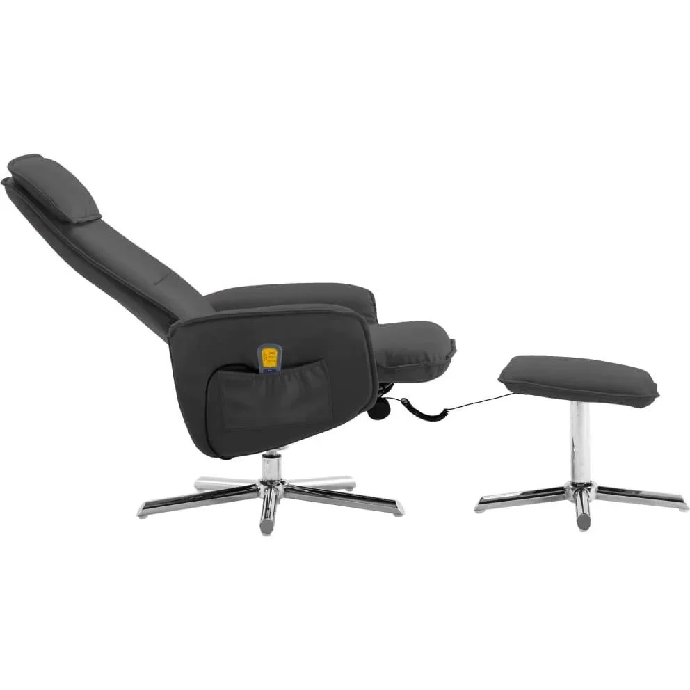 Massagesitz verstellbar mit Fußhocker anthrazit - 1