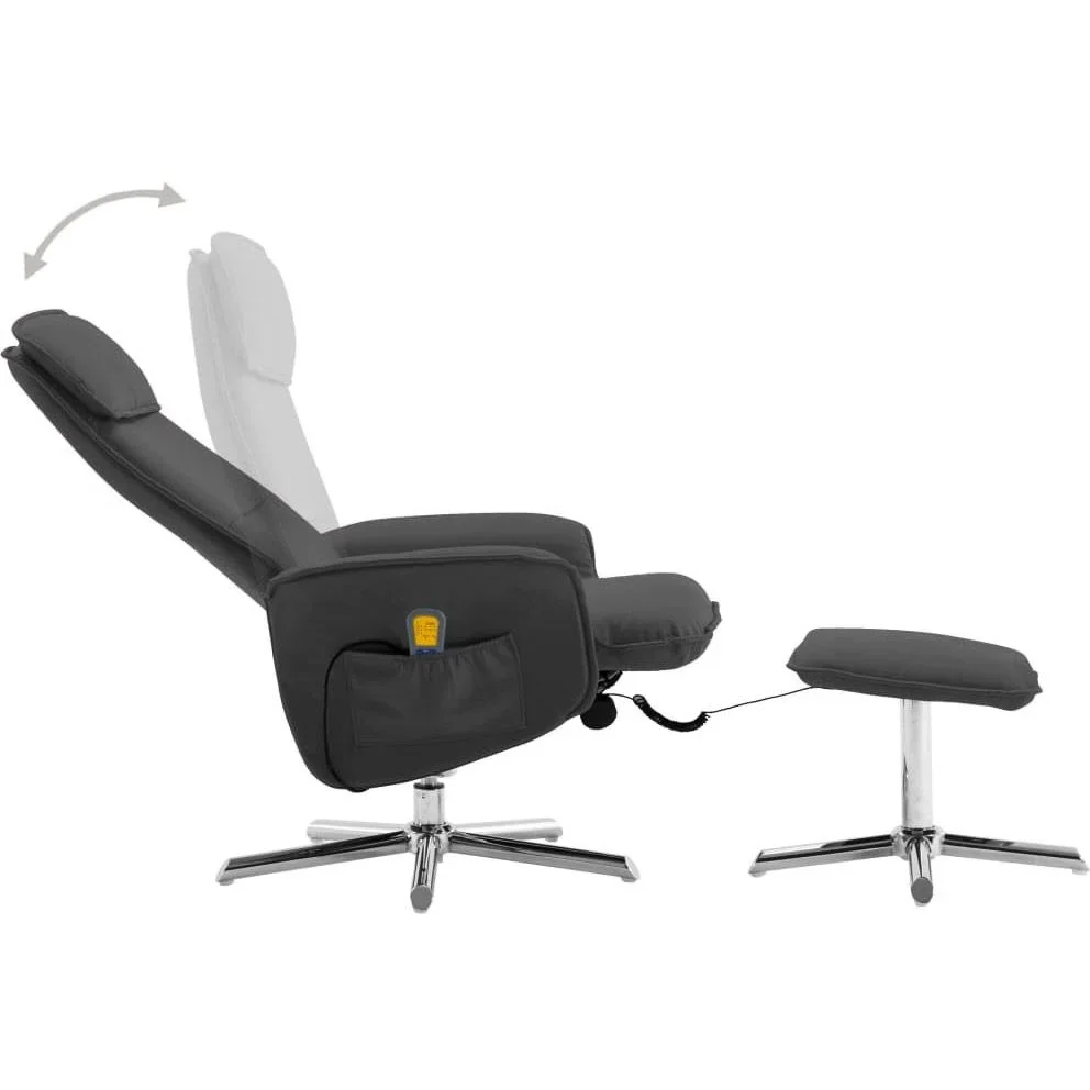 Massagesitz verstellbar mit Fußhocker anthrazit - 2