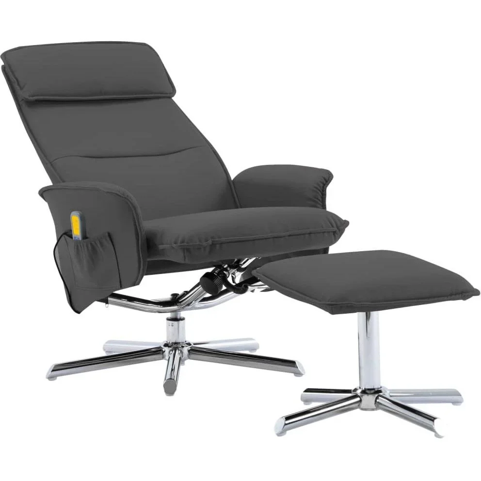 Massagesitz verstellbar mit Fußhocker anthrazit - 4