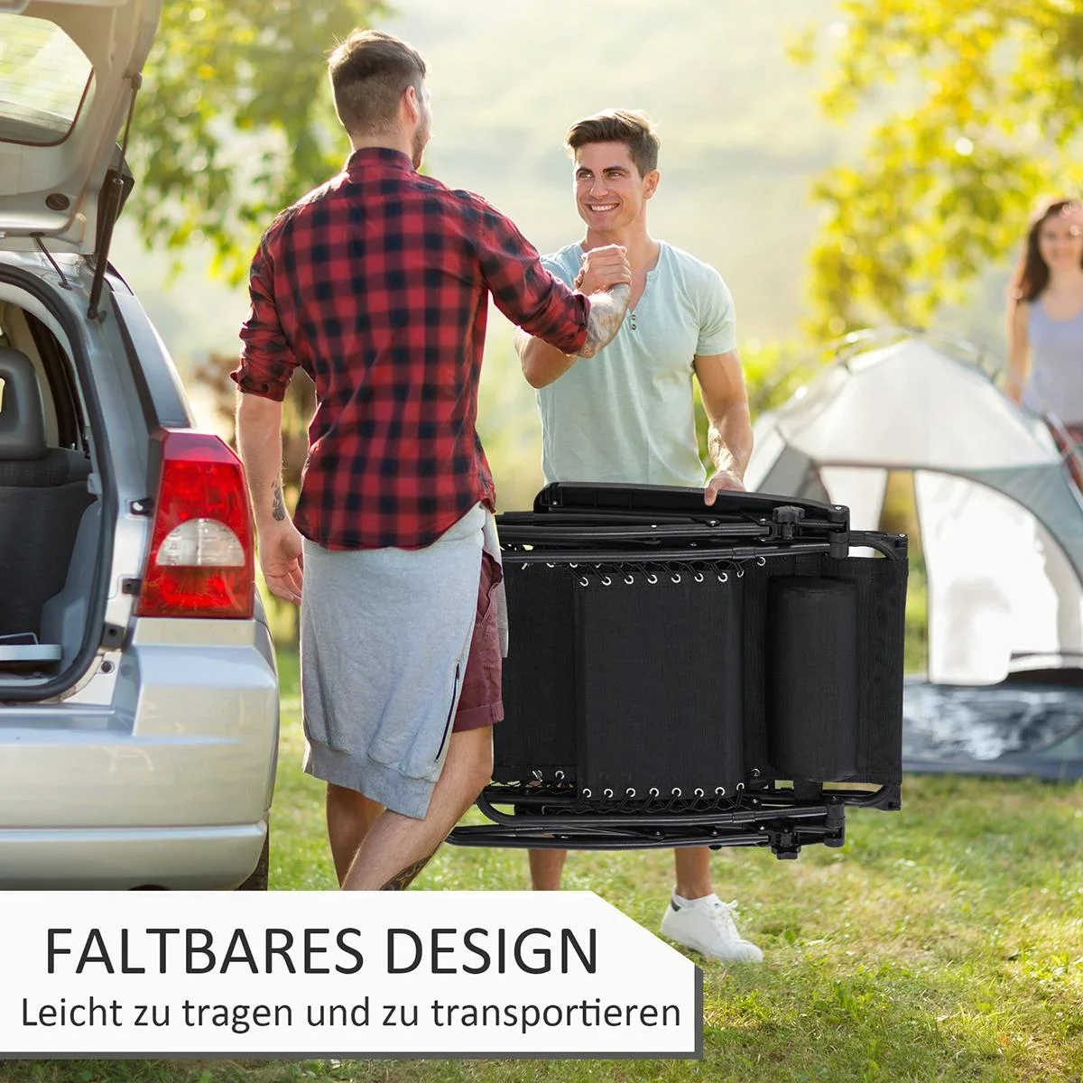 Sonnenliege mit Kopfkissen dunkelgrau - 7