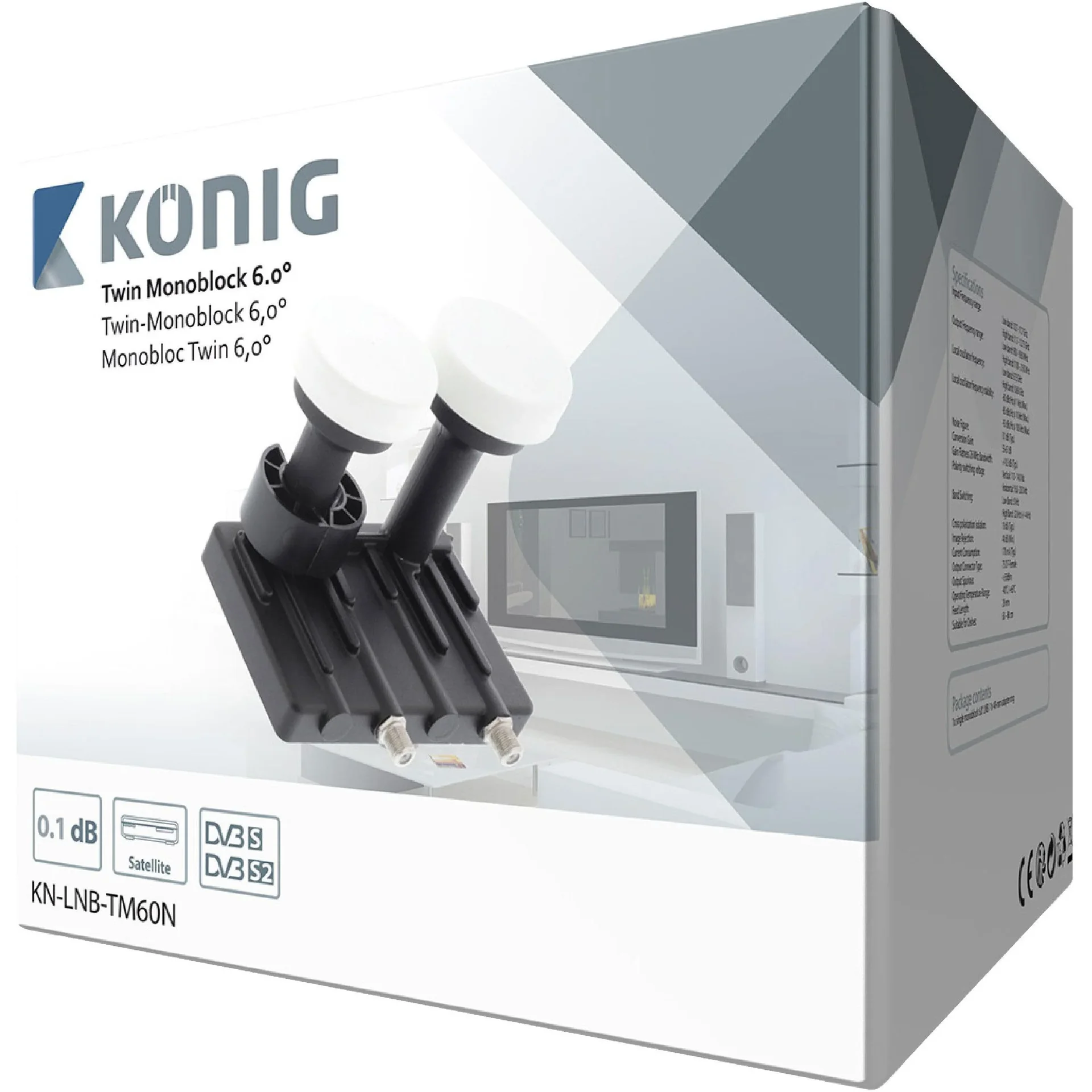 LNB Twin Monoblock 6.0° 1.1 dB - 1