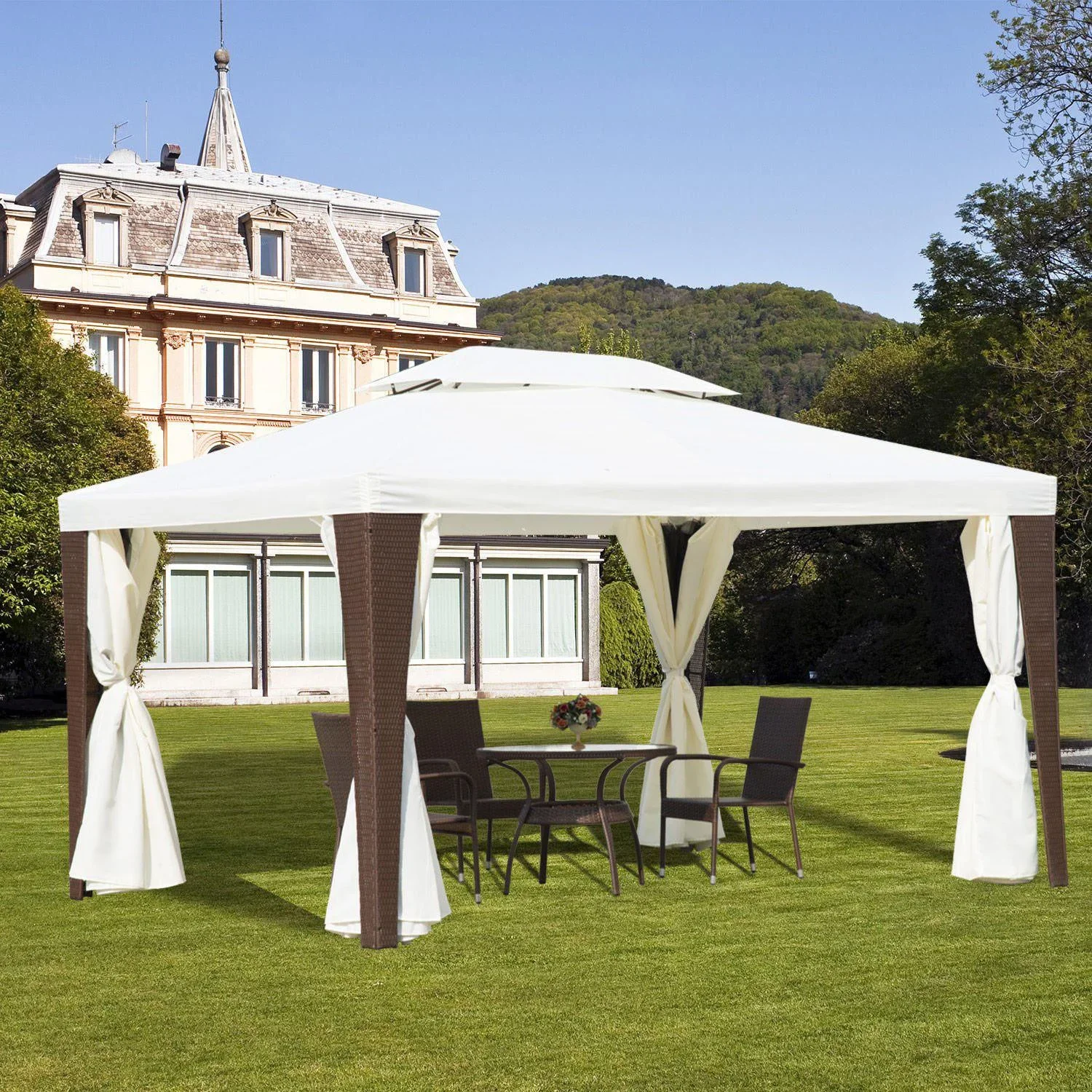 Gartenpavillon inklusive Seitenteile - 3