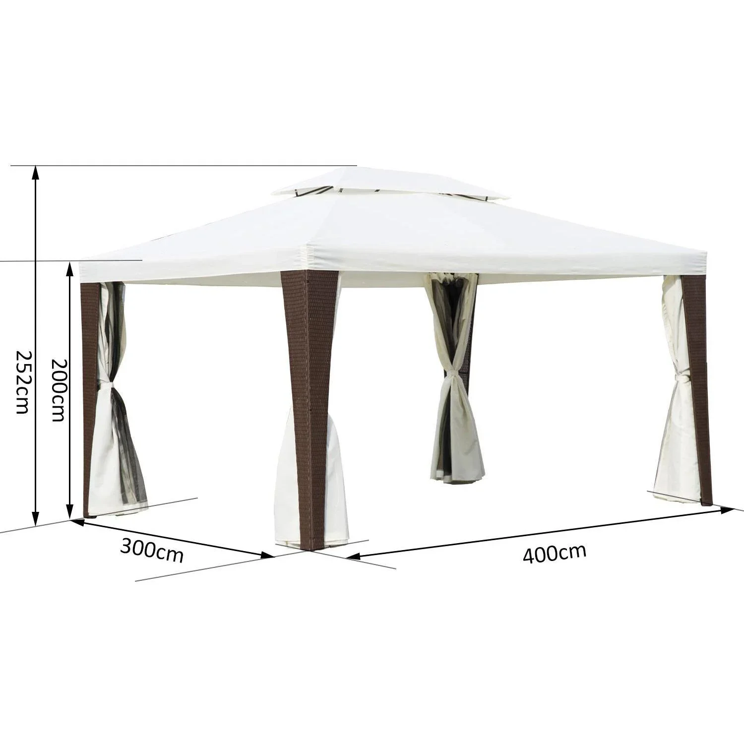 Gartenpavillon inklusive Seitenteile - 6