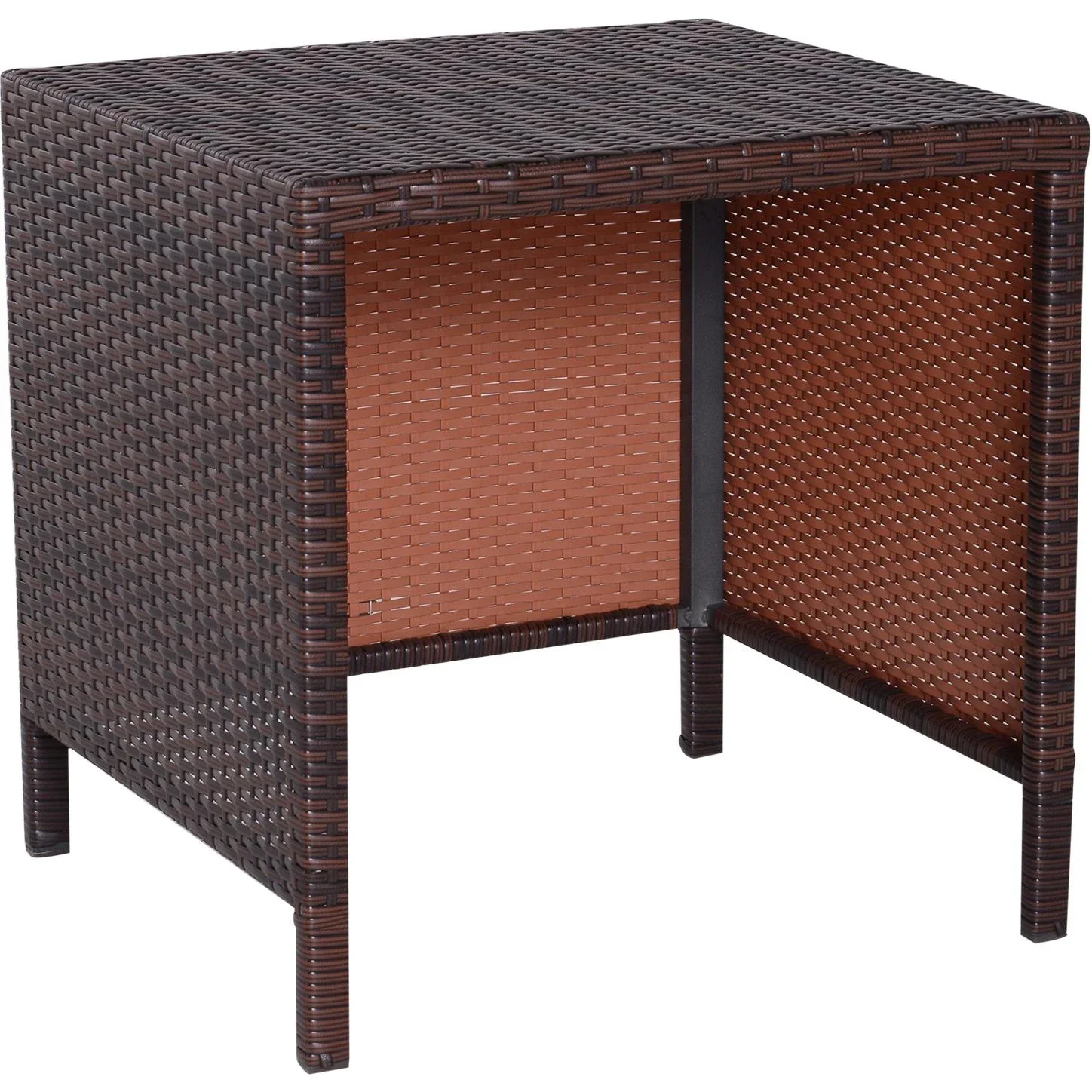 Beistelltisch 3er Set Couchtisch Gartentisch Satztisch Balkontisch Polyrattan Braun - 0