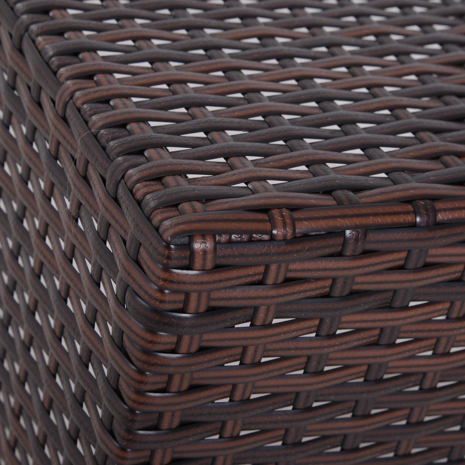 Beistelltisch 3er Set Couchtisch Gartentisch Satztisch Balkontisch Polyrattan Braun - 1