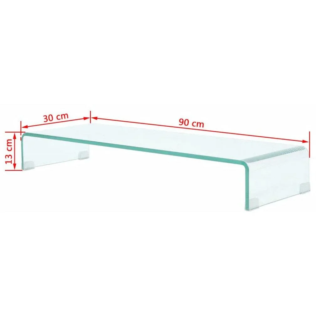 TV-Schrank/Monitorerhöhung transparent 90x30x13 cm Glas - 3