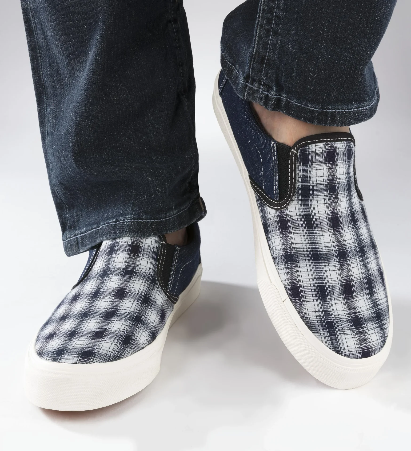 Canvas Slipper, blau/kariert, Gr.40 - 2