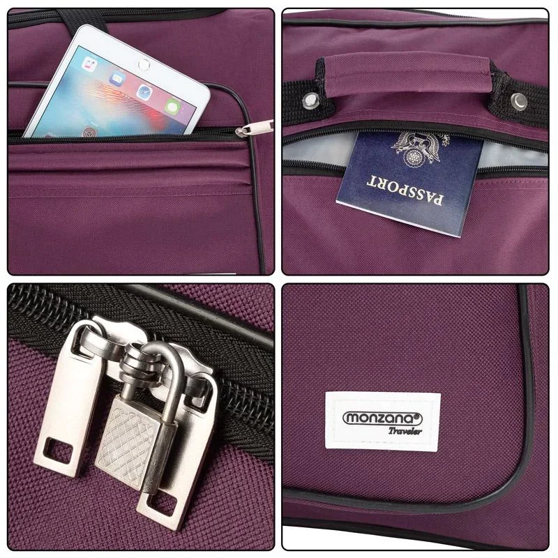 Reisetasche mit Trolley-Funktion - 85L - Lila - Trolley-Tasche - 8