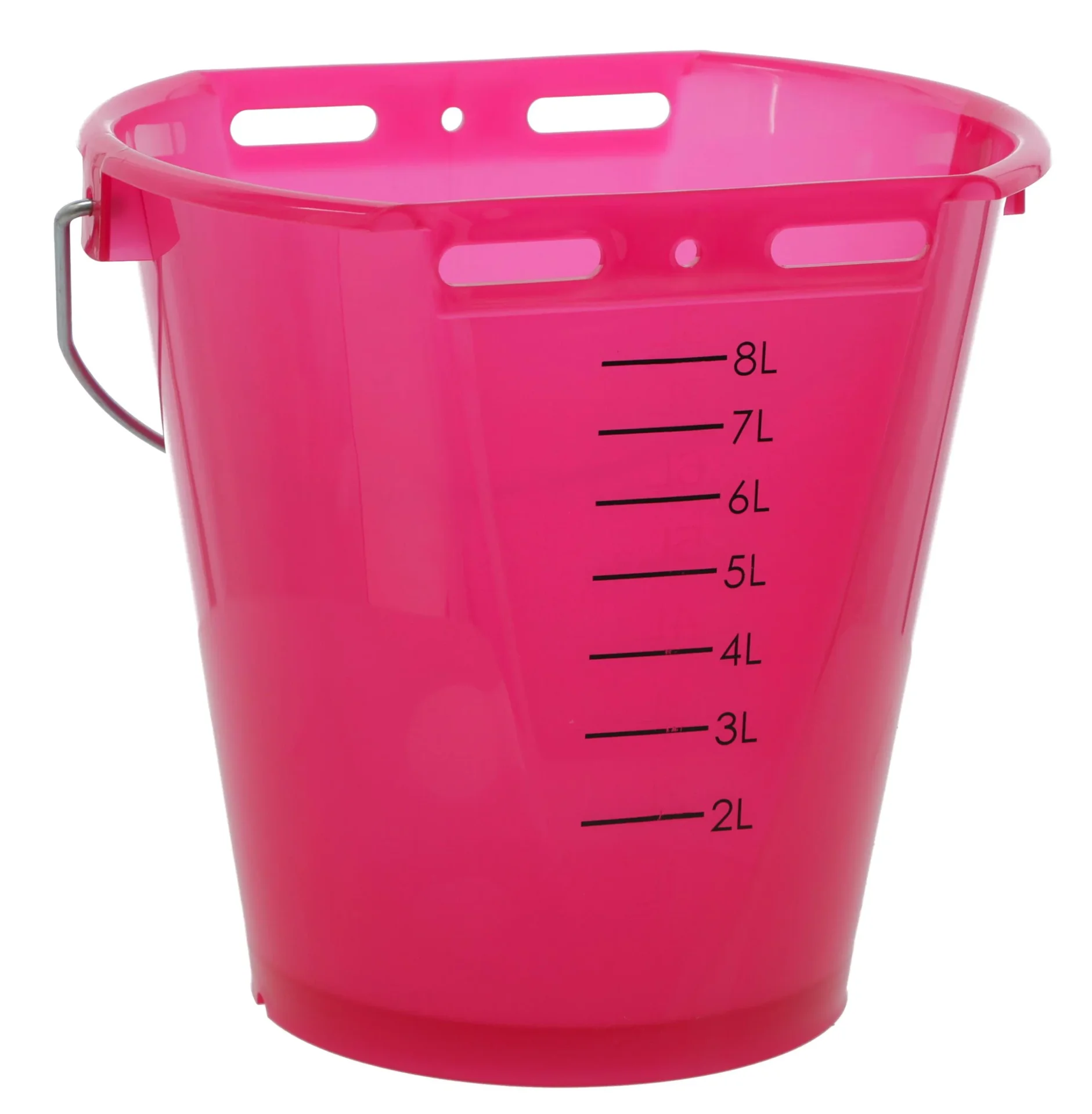 Kälber Tränkeeimer 8 l, rosa transparent mit Skala - 4