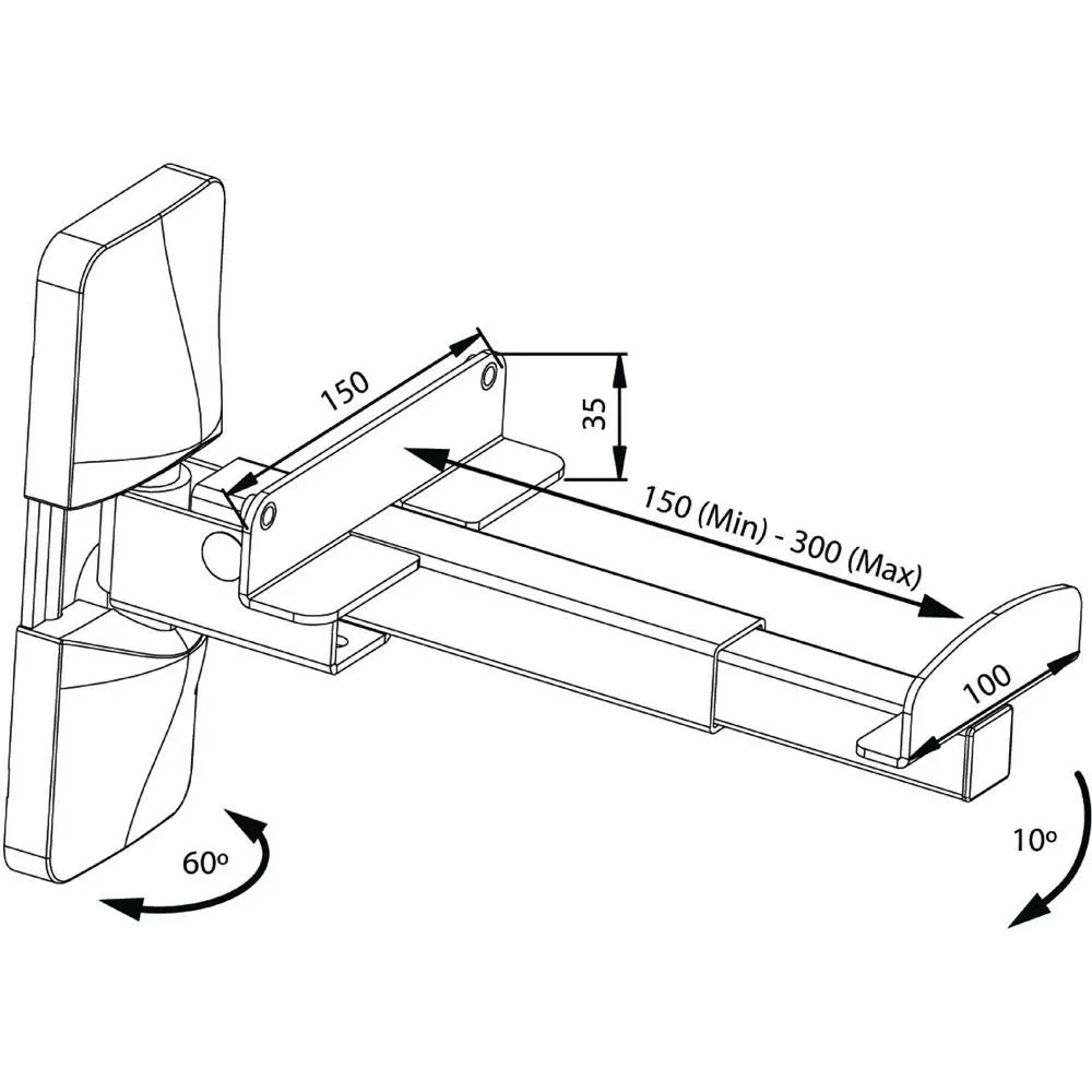 Lautsprecherhalter vollbeweglich 20 kg Schwarz - 0