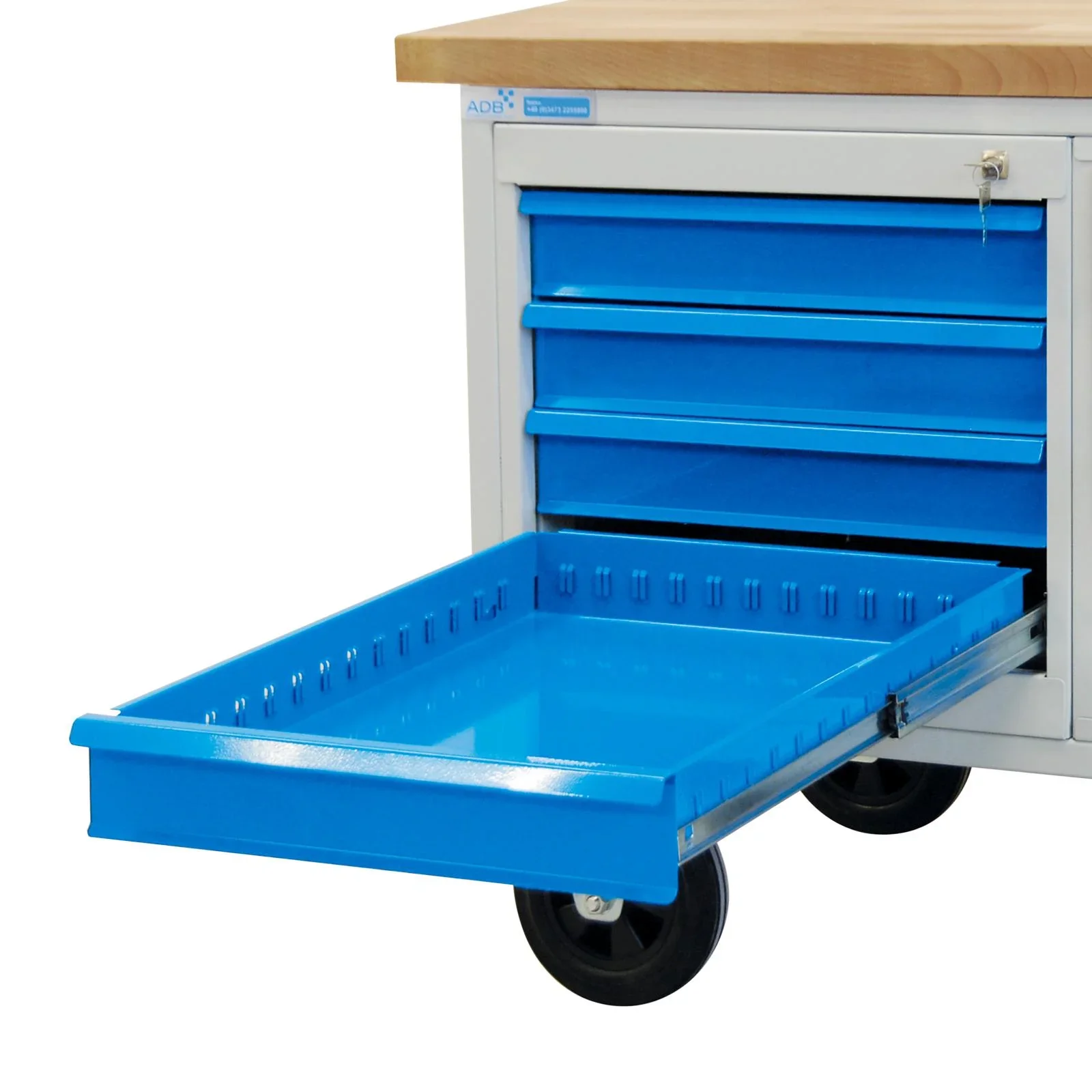 Mobile Werkbank mit 4 Schubladen und 1 Tür - 0