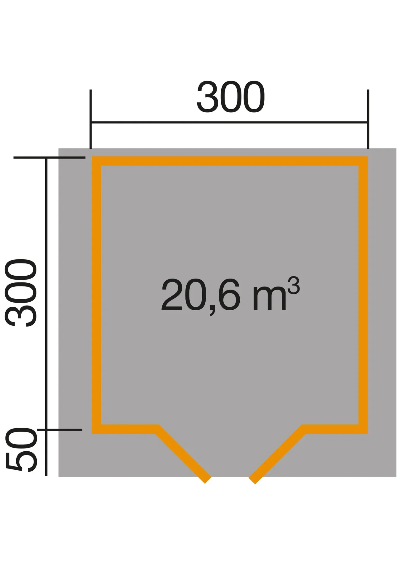 Gartenhaus 209 Gr. 3, 333 x 360 x 261 cm in Farbe hellgrau mit Doppeltür - 2