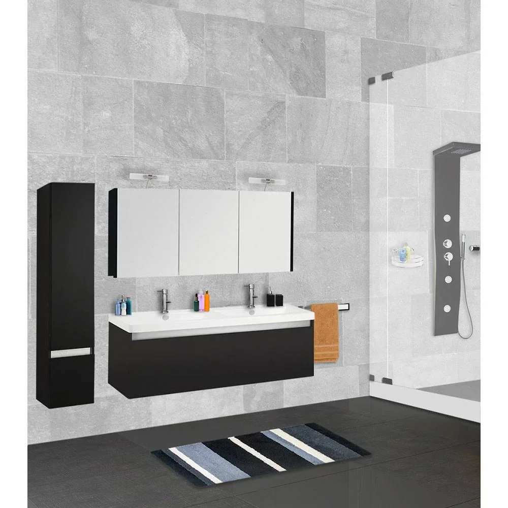 Badezimmermöbel Stripe 120cm - schwartz - 2