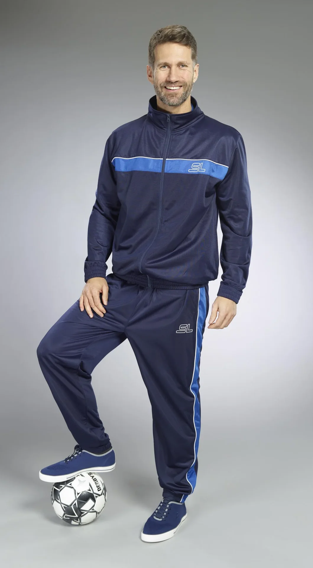 Poloshirt mit Reißverschluss, azur blau, Gr. L - 5