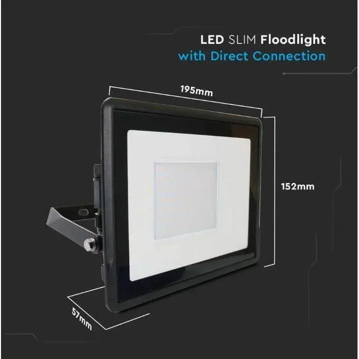 VT-158 LED-Flutlicht - 50W - 4000 Lm - 3000K - Schwarz - 4