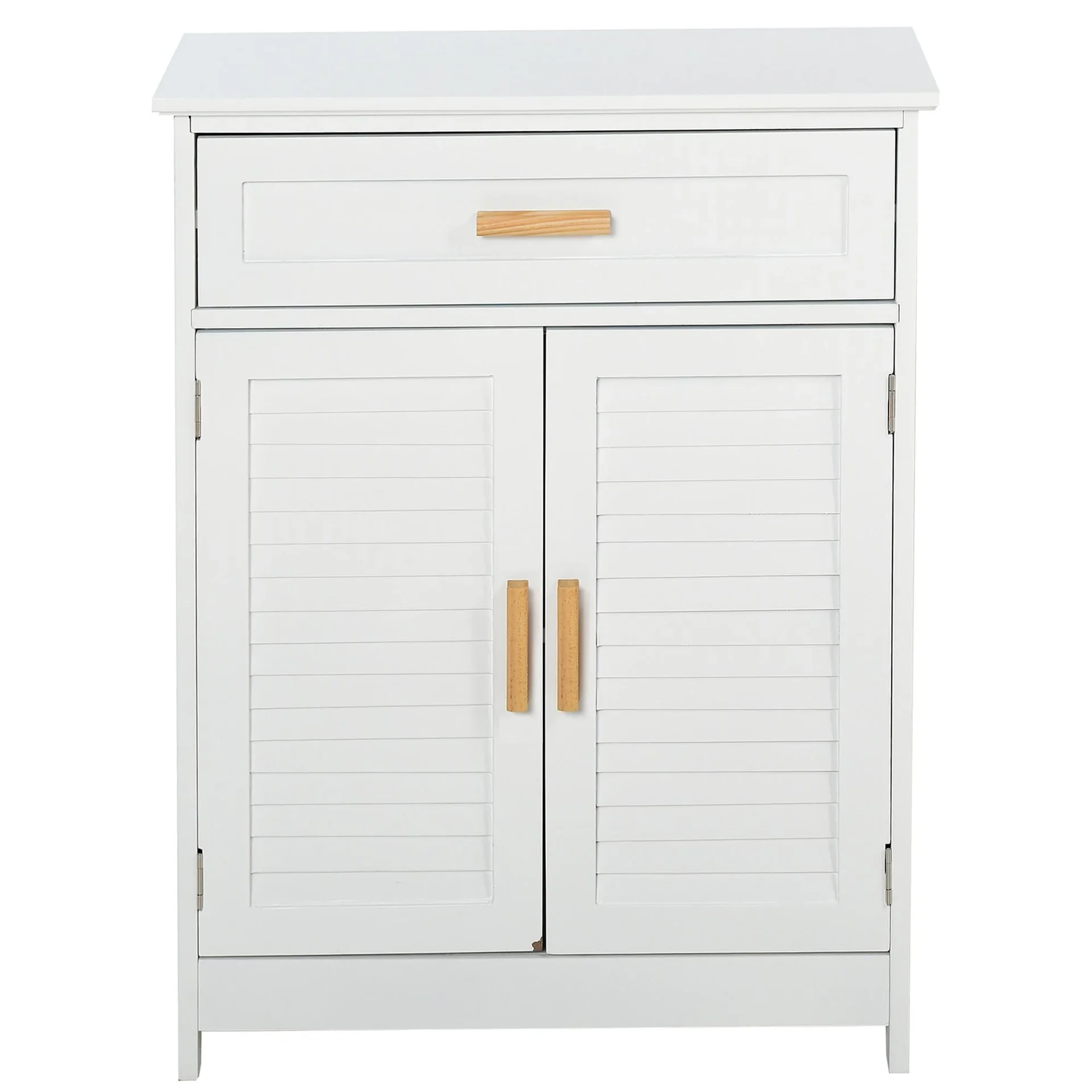 Badezimmerschrank mit 1 Schublade und 1 Schrank mit Türen, weiß - 0