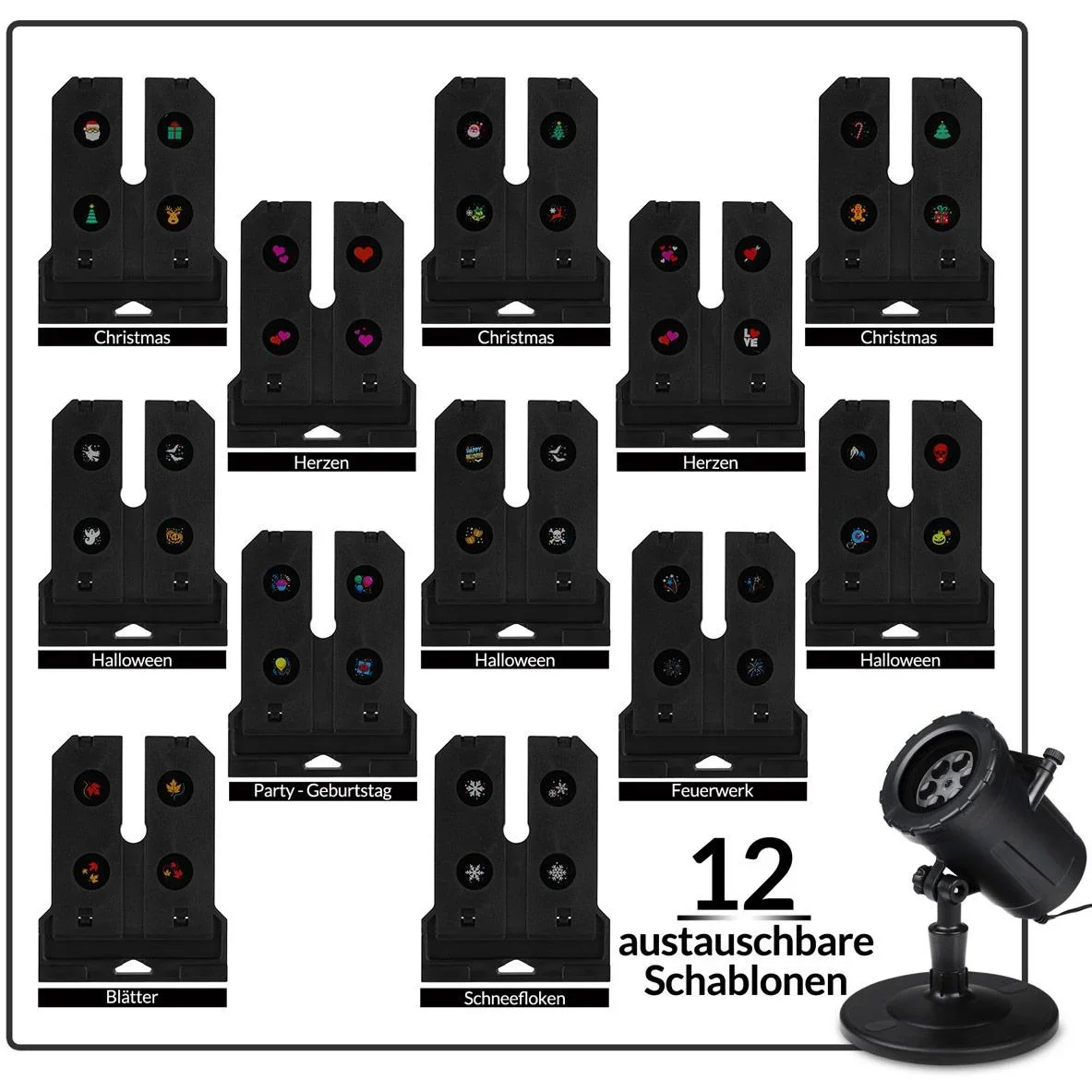 LED-Laser-Lichtprojektor Innen/Außen - 1