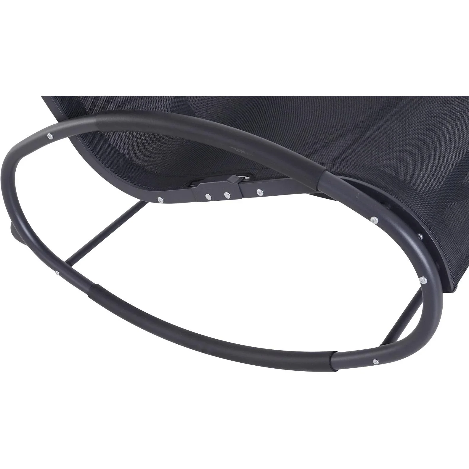 Schaukelstuhl Schaukelliege Gartenliege Schwungliege mit Kopfkissen wetterfest Aluminium Schwarz bis 120 kg 113 x 63 x 8 - 3