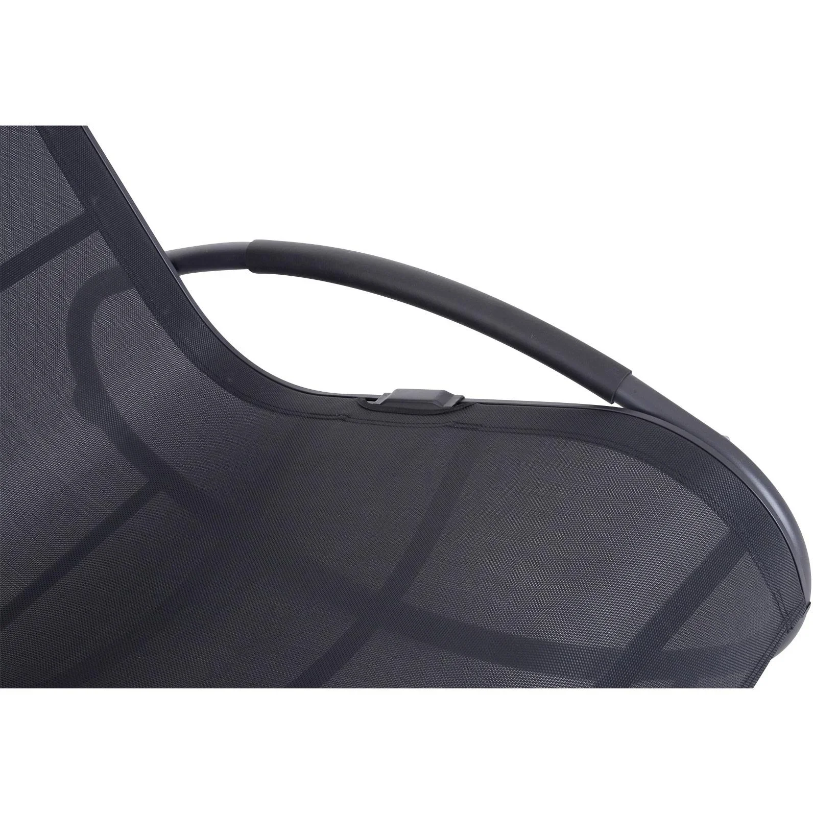 Schaukelstuhl Schaukelliege Gartenliege Schwungliege mit Kopfkissen wetterfest Aluminium Schwarz bis 120 kg 113 x 63 x 8 - 7