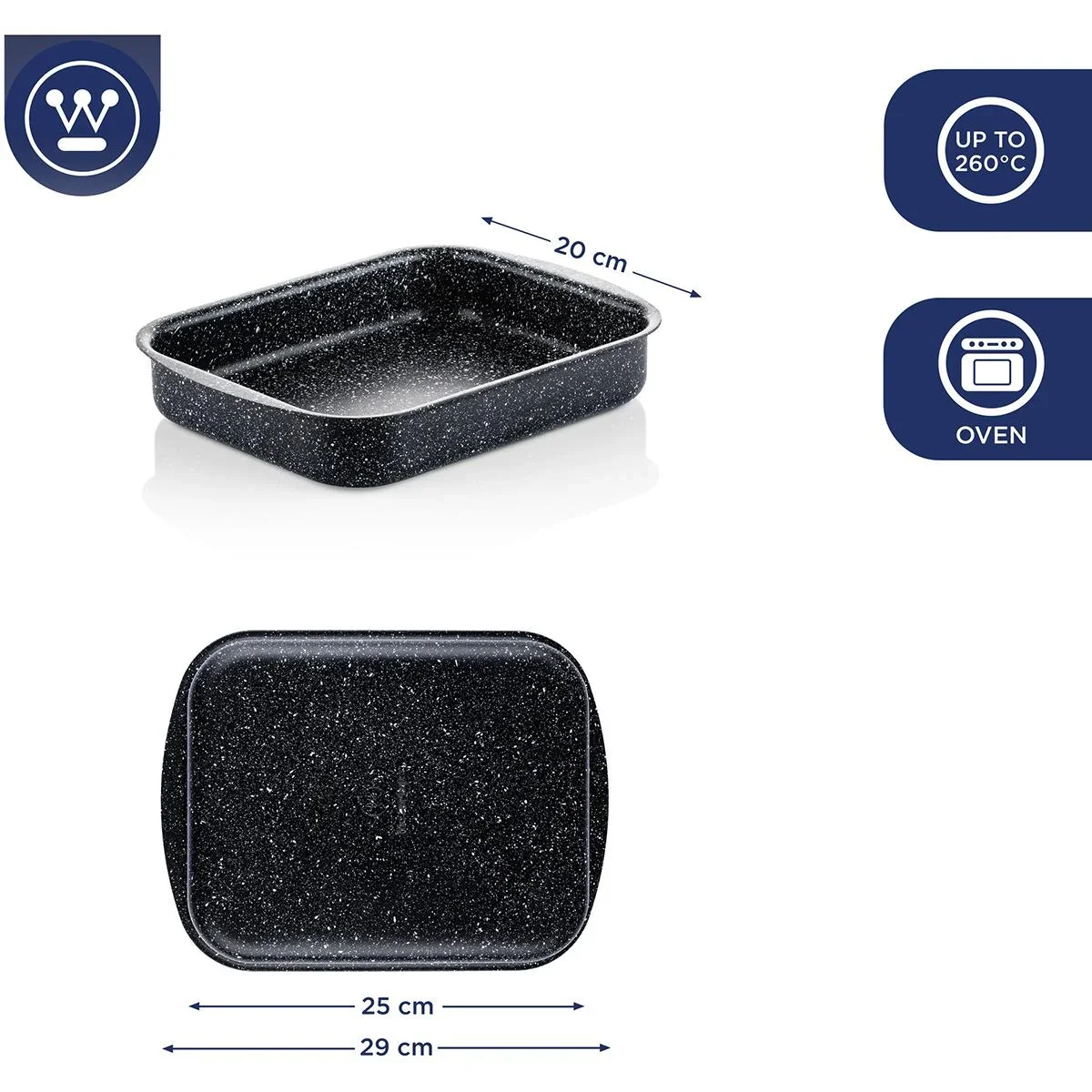 Auflaufform Bratpfanne Ø25 cm (12") Schwarzer Marmor - 4