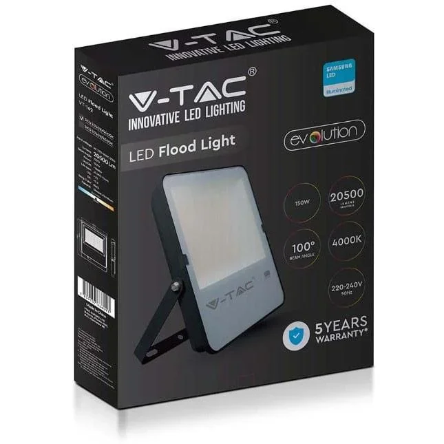 VT-162 LED-Flutlicht - 150 W - 20500 Lm - 4000K - schwarz - Extra effizient - 4