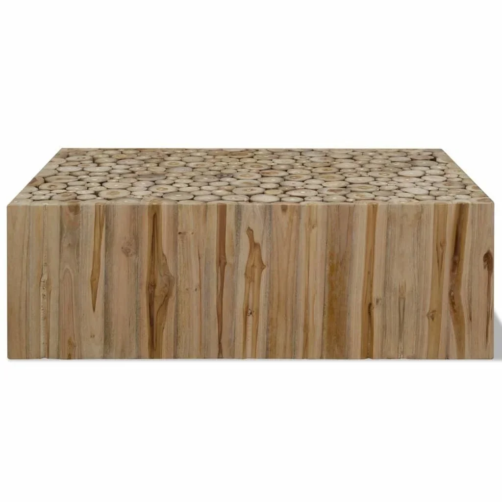 Couchtisch 90x50x35 cm echtes Teakholz - 0