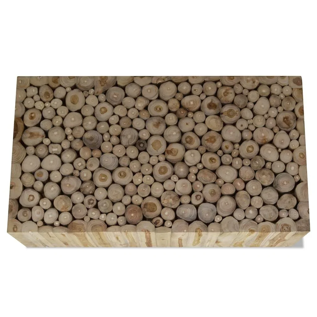 Couchtisch 90x50x35 cm echtes Teakholz - 2