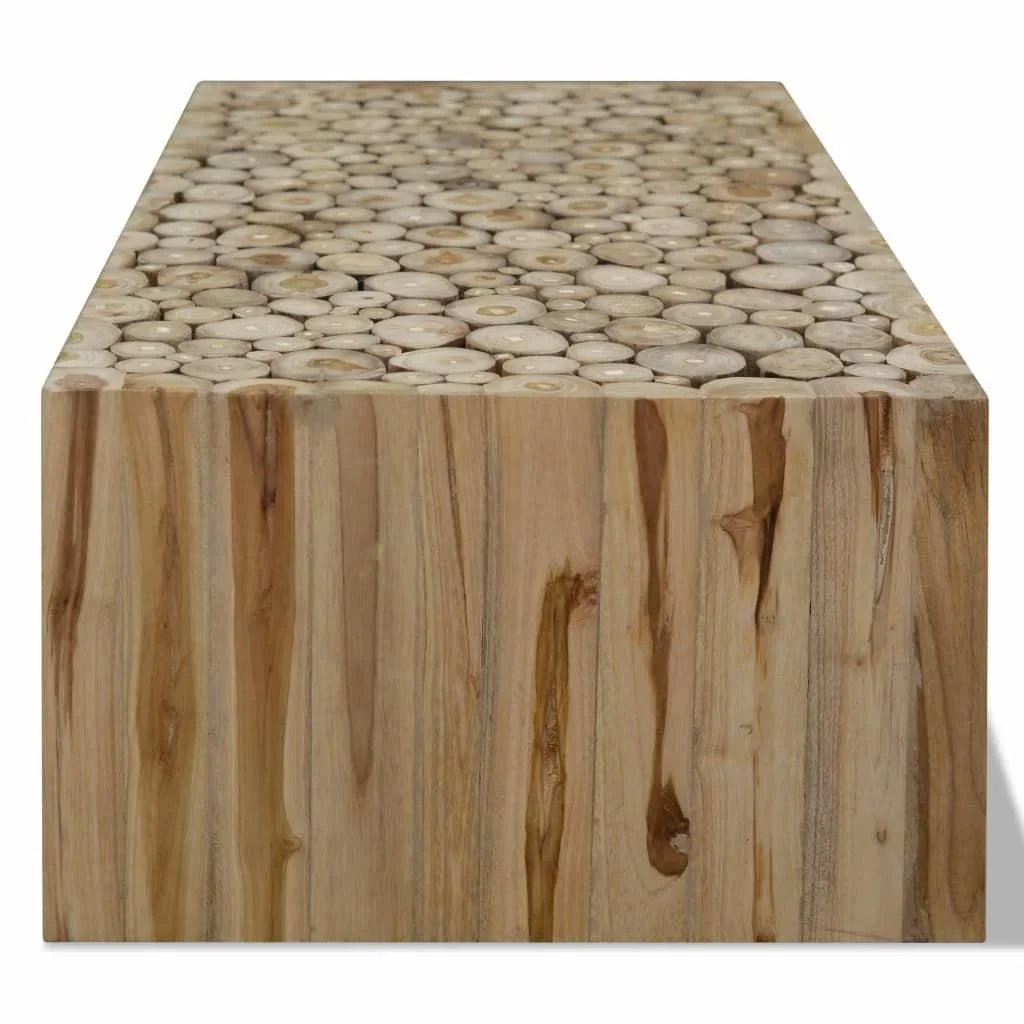 Couchtisch 90x50x35 cm echtes Teakholz - 4