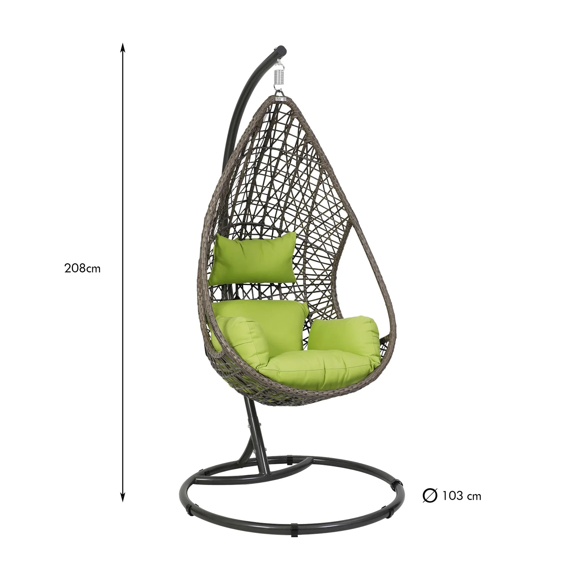 Garten-Hängesessel "Kuba" - braun/grün   - 2