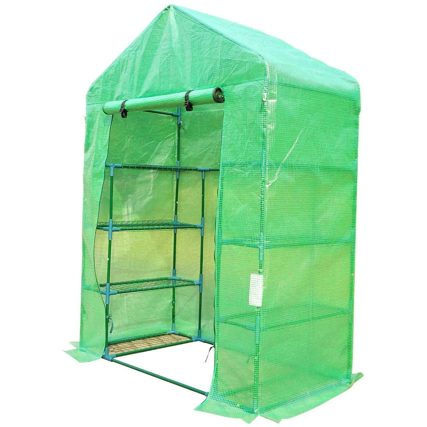 Pflanzenhaus Gewächshaus mit 4 Regalfachböden - 1