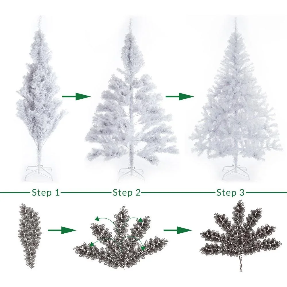 Künstlicher Weihnachtsbaum mit Schnee-Effekt -Weiß 150cm - 0
