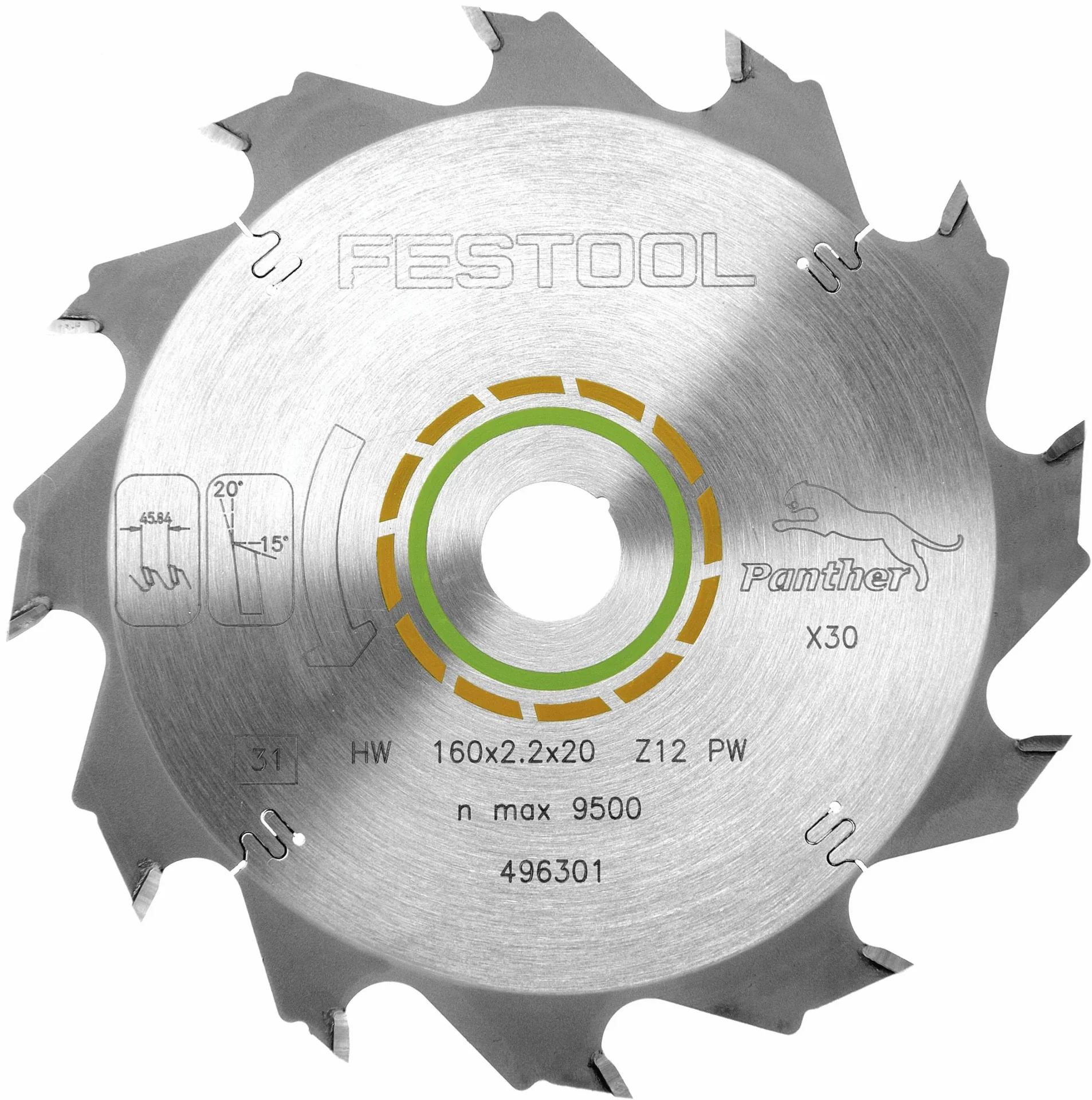 Panther-Sägeblatt HW 160 x 2,2 x 20 PW12 - 0
