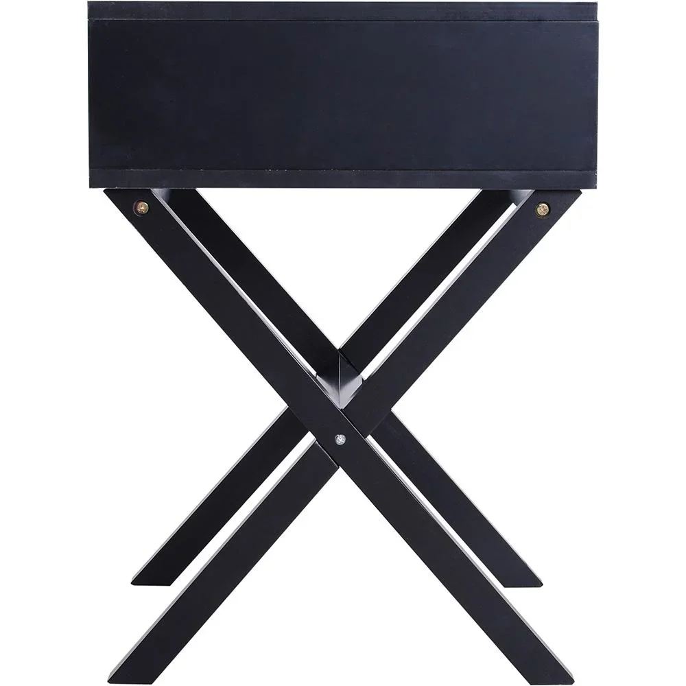 Nachttisch Nachtkommode Flurkommode mit Schublade Holz schwarz 40 x 40 x 55 cm - 1