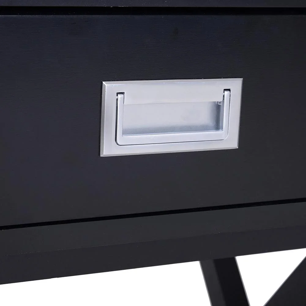 Nachttisch Nachtkommode Flurkommode mit Schublade Holz schwarz 40 x 40 x 55 cm - 4