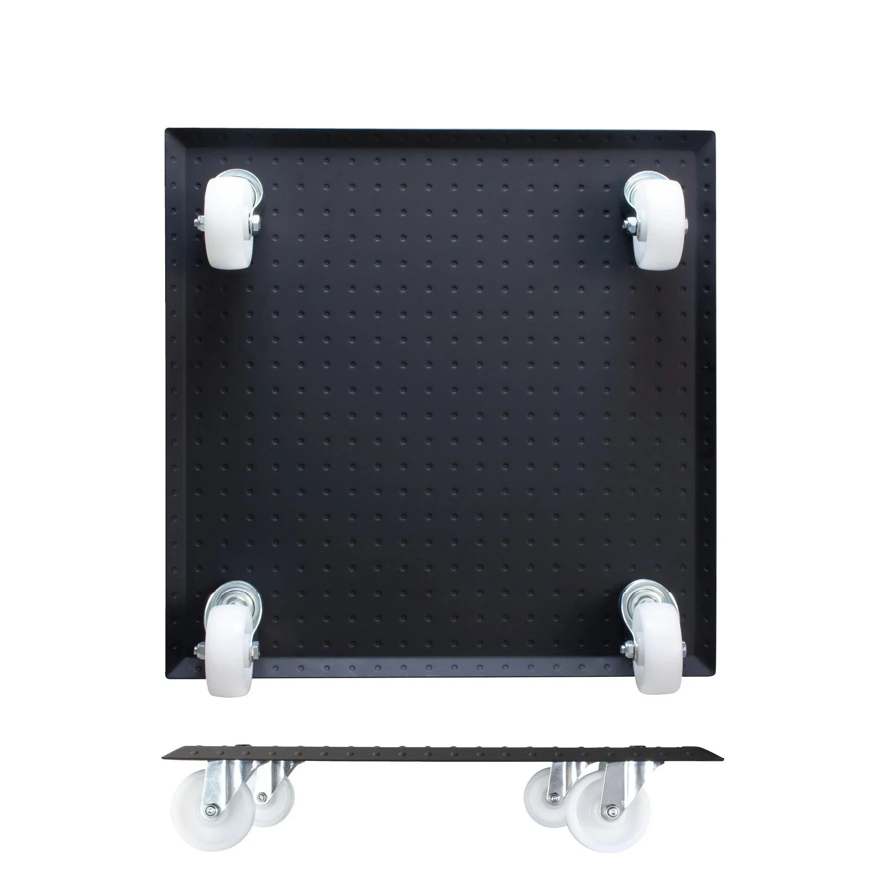 Multi Roller MR 1391, 45 x 45 x 9,5 cm, harte Rollen Ø 75 mm, Rollenlager, Aluminium Noppenblech, Tragkraft 150 kg - 2