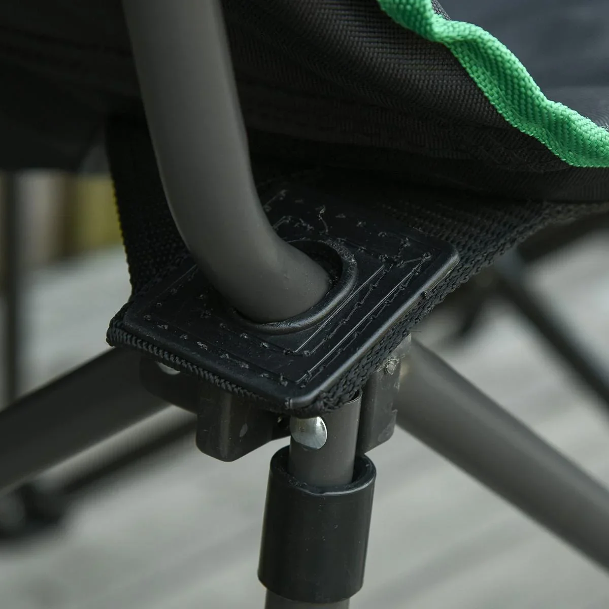 Campingstuhl mit Fußstütze schwarz, grün - 0