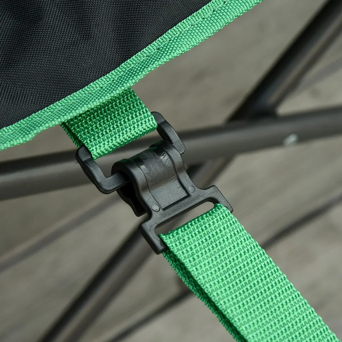 Campingstuhl mit Fußstütze schwarz, grün - 3