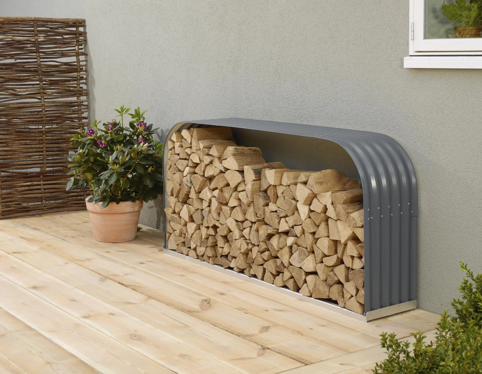 Kaminholzregal Lignum 401, flach, granit - 0