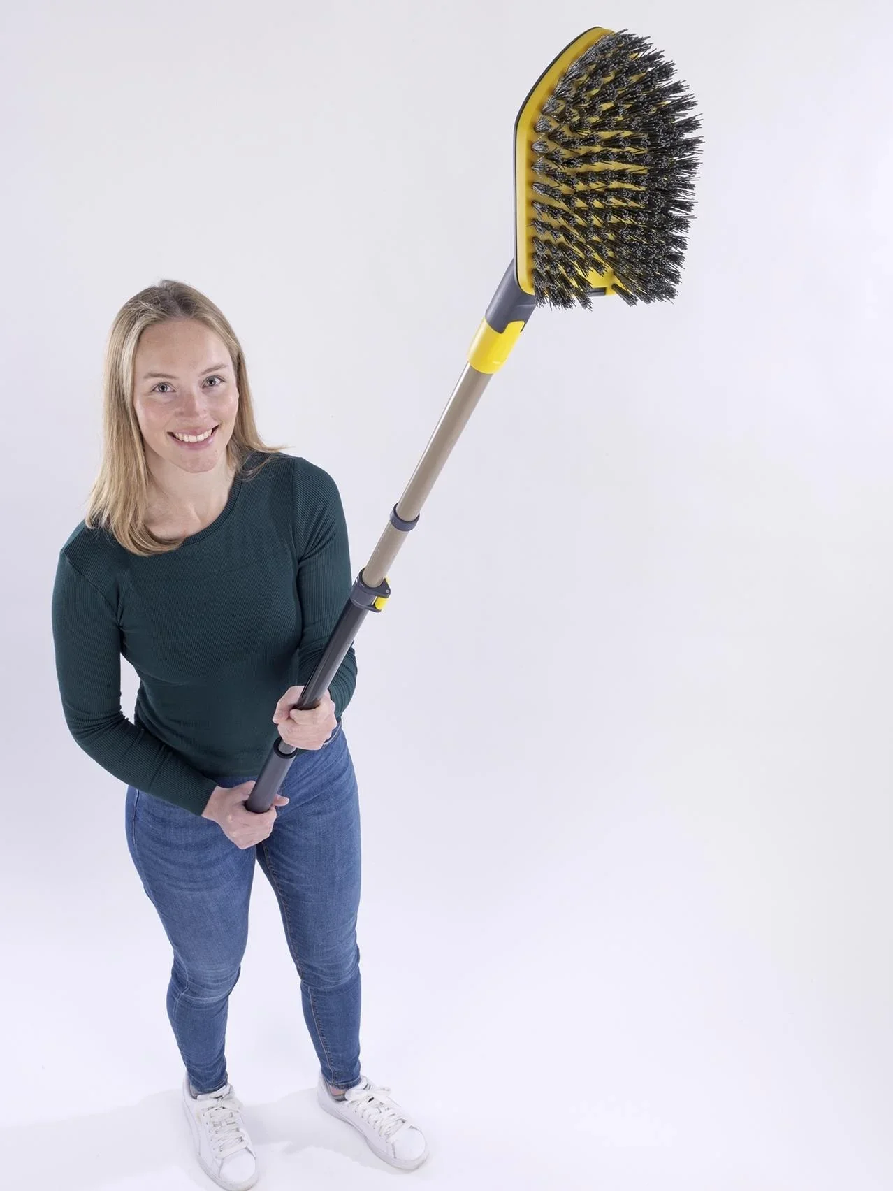 2 in 1 In- und Outdoor-Wischer, mit Teleskopstiel und 2 Aufsätzen - 1