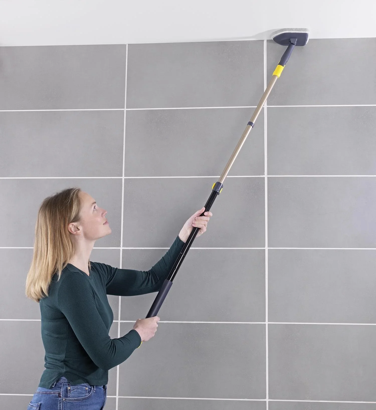 2 in 1 In- und Outdoor-Wischer, mit Teleskopstiel und 2 Aufsätzen - 7