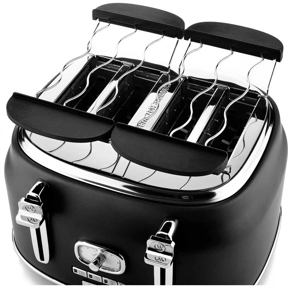 Retro-Toaster - 4-Scheiben-Toaster - Schwarz - 4